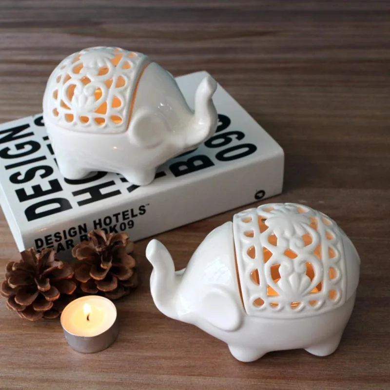 Керамический полый подсвечник Lucky Elephant tea Light подставка для свечей свадебный