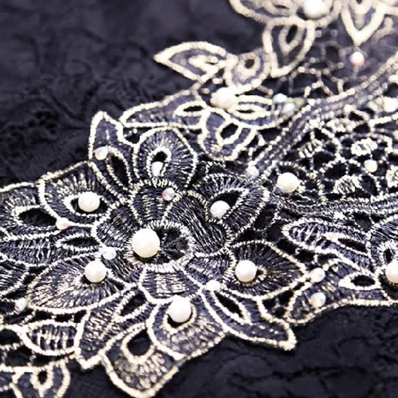 Женская кружевная блузка с длинным рукавом вышивкой из бисера|lace shirt|women shirtsshirt