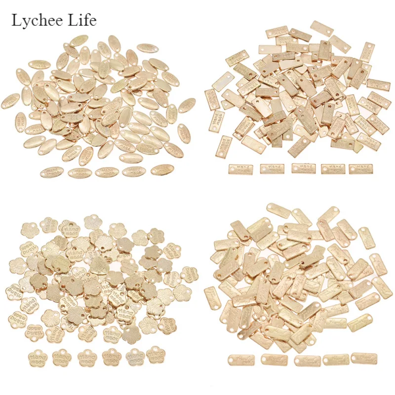Lychee Life 100 шт. золотые металлические этикетки ручной работы с буквами для сумок