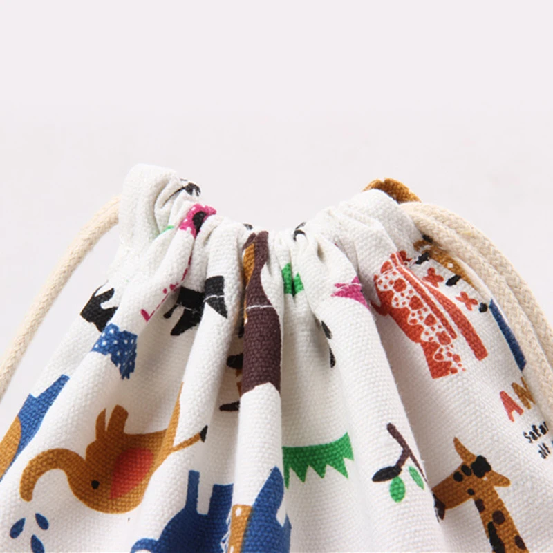 Подарочные сумки из чистого хлопка 1 шт. подарочные с милыми рисунками животных