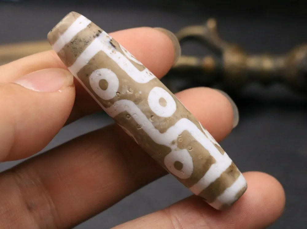 Изысканный Редкий Старый Тибетский Агат класса ААА 9 глаз король бусины дзи