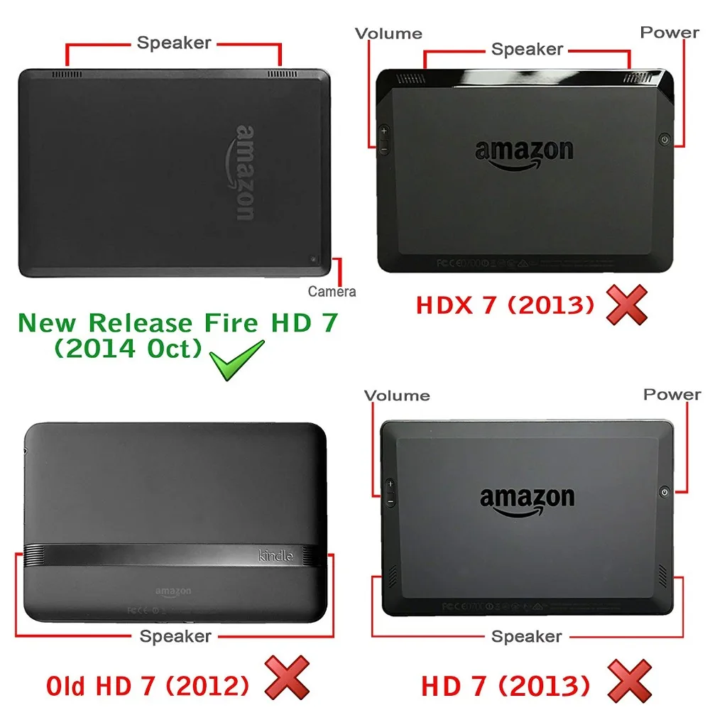 Чехол для всех новых Amazon Kindle Fire HD 7 2014 выпущенный чехол планшета 360 Full Protecive