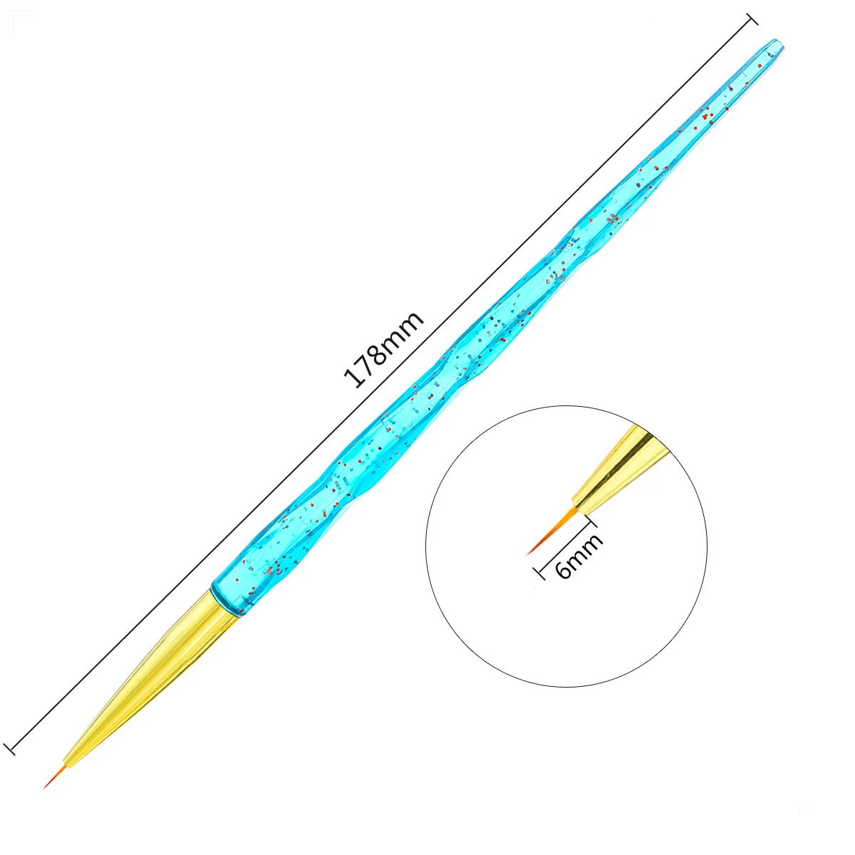 6mm blue Моня 8/12/15/20 мм Стразы для маникюра ручка французский узор Deasign рисования кистью линии полосы Liner Живопись Карандаш для маникюра, инструменты - Цвет: 6mm blue