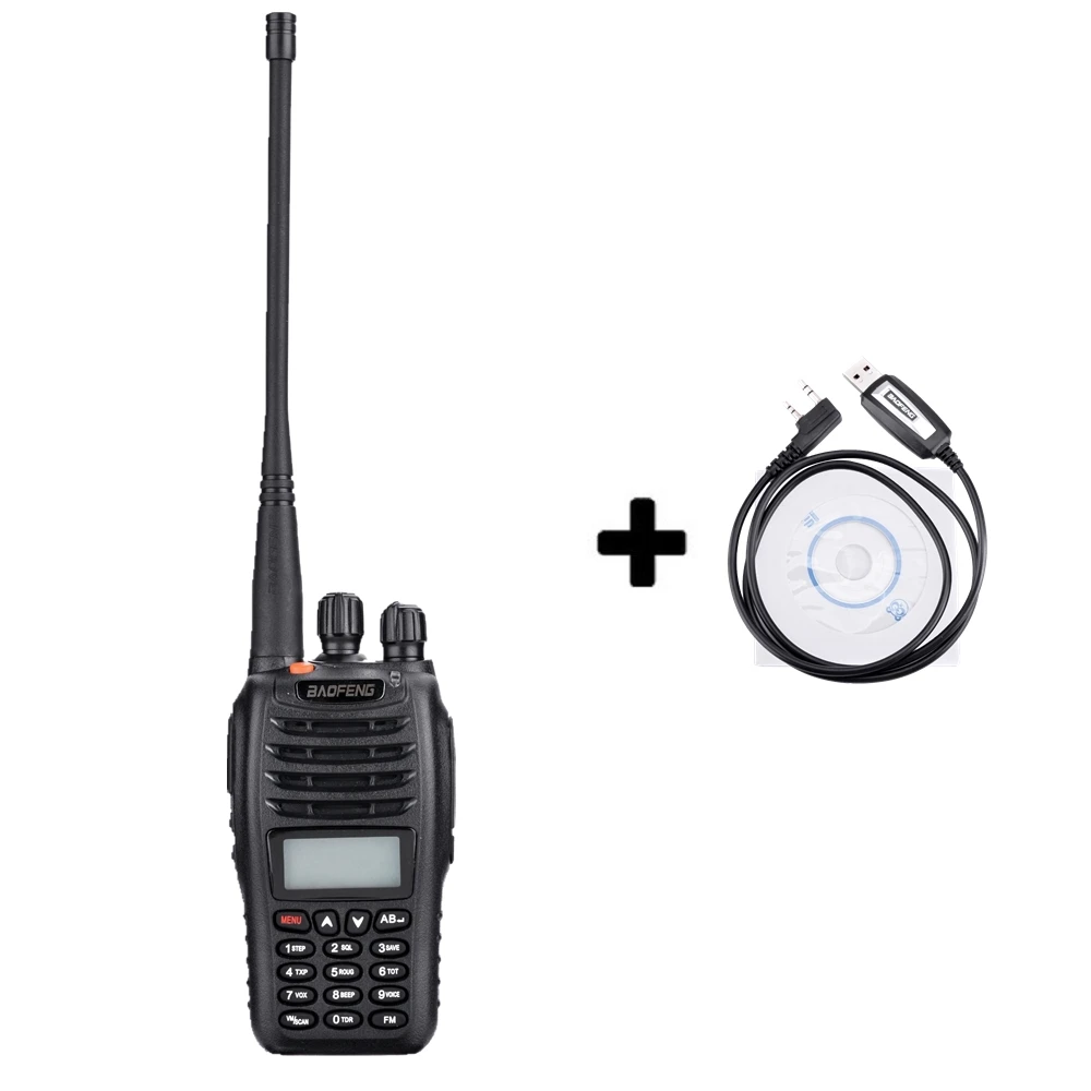 Add a program cable Baofeng UV-B5 двухсторонняя радиостанция укв 5 Вт 99CH Ham Радио FM передатчик портативная рация B5 трансивер - Color: Add a program cable