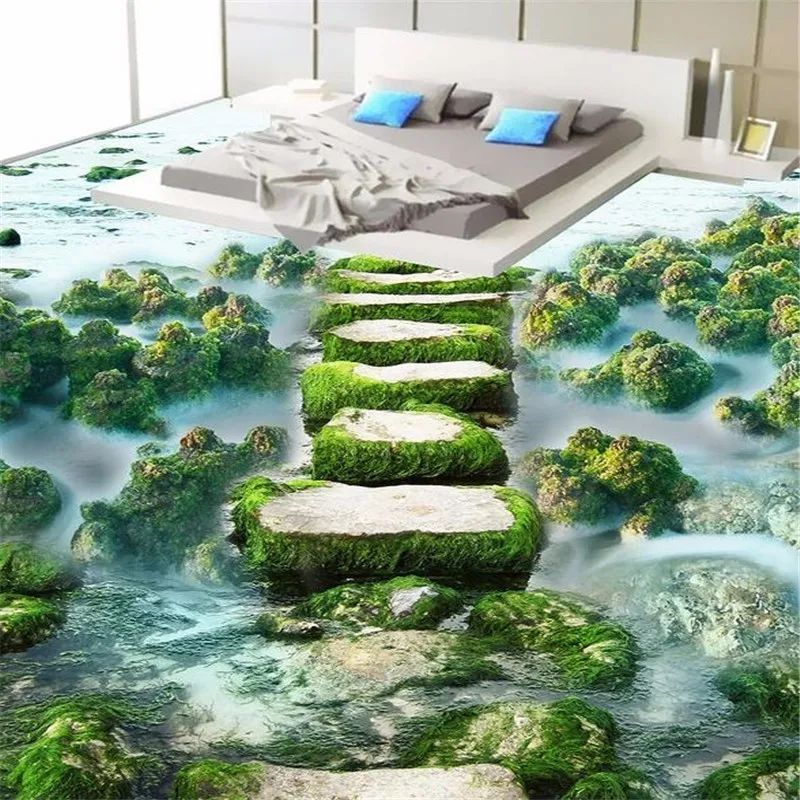 3D фотообои для ванной комнаты Нескользящие водонепроницаемые самоклеящиеся