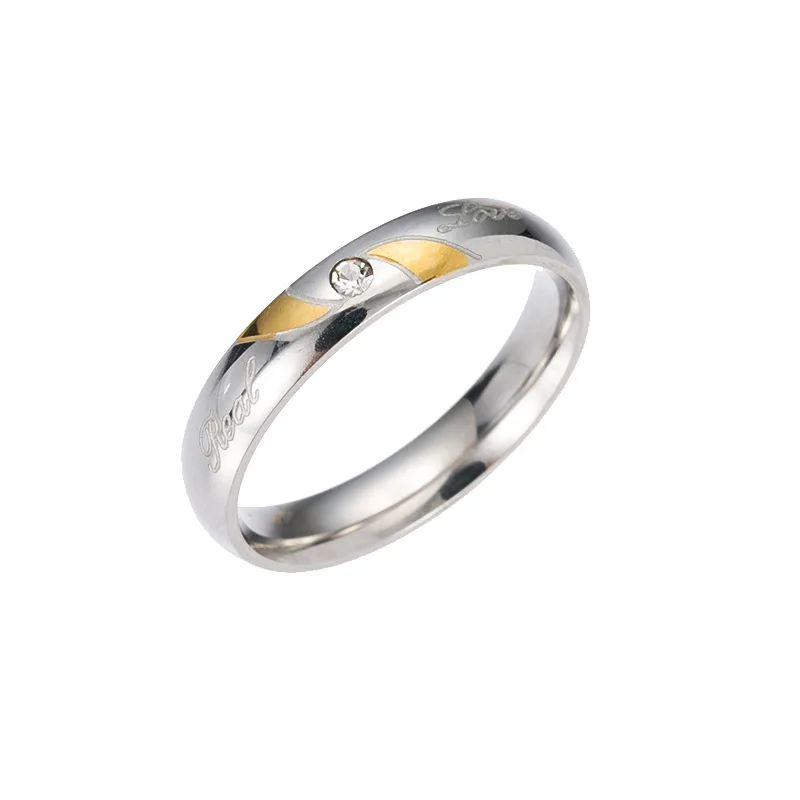 QUEEN 4MM Горячая Распродажа, настоящие милые кольца Anillos Anel для пары, обручальные кольца из нержавеющей стали, мужские кольца в форме сердца, женские кольца для него и нее - Цвет основного камня: QUEEN 4MM