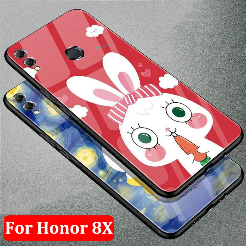 Мода Закаленное Стекло чехол для huawei Honor 8X Защитные чехлы 8 X Honor8X Чехлы| |