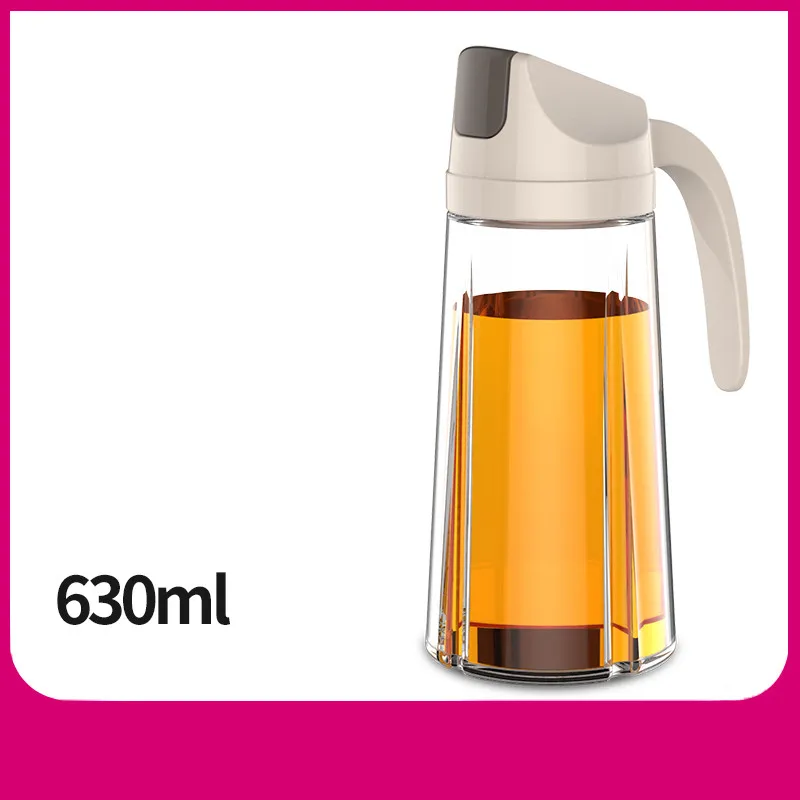630ml apricot Стеклянная бутылка для оливкового масла Премиум контейнер для уксуса кухонная бутылка с соевым соусом модная стеклянная бутылка для хранения уксуса инструменты для приготовления пищи - Color: 630ml apricot