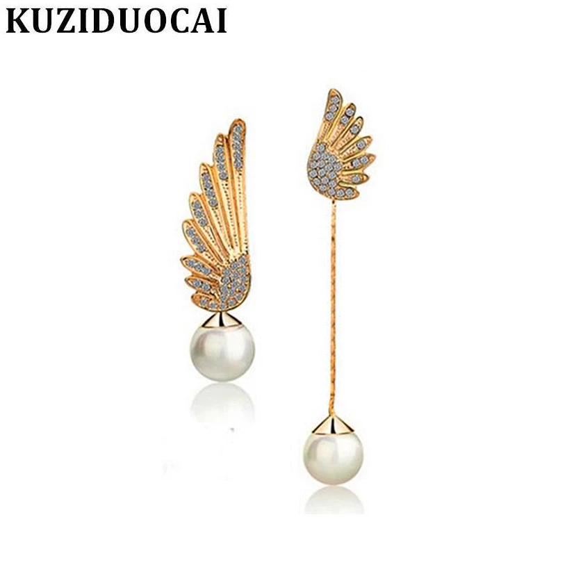 Новинка Kuziduocai! Модные Изящные ювелирные изделия полные стразы ангельские крылья