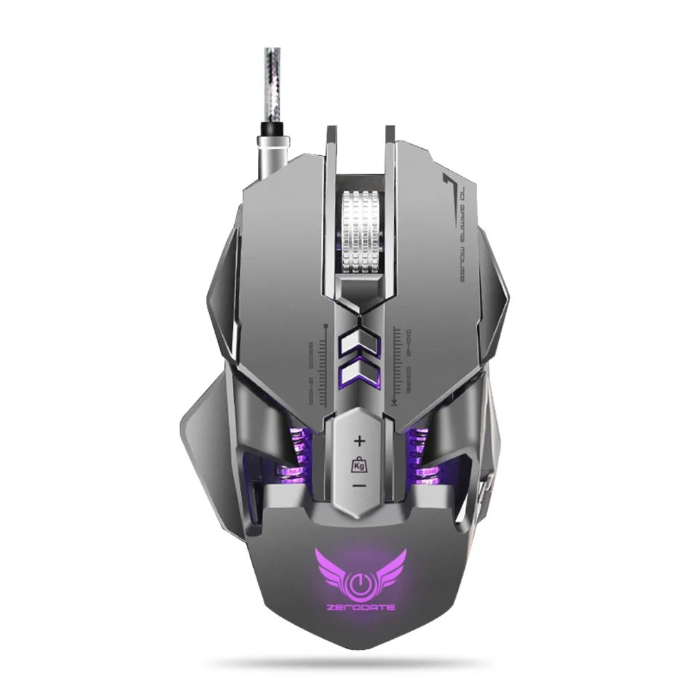 Проводная игровая мышь USB 7 макро программируемые клавиши RGB светодиодный ная