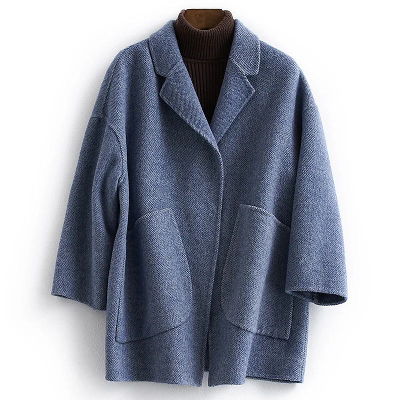 Осень зима новое пальто из натуральной шерсти Элегантная модная мягкая куртка из альпаки Женское пальто осеннее Женское пальто а105