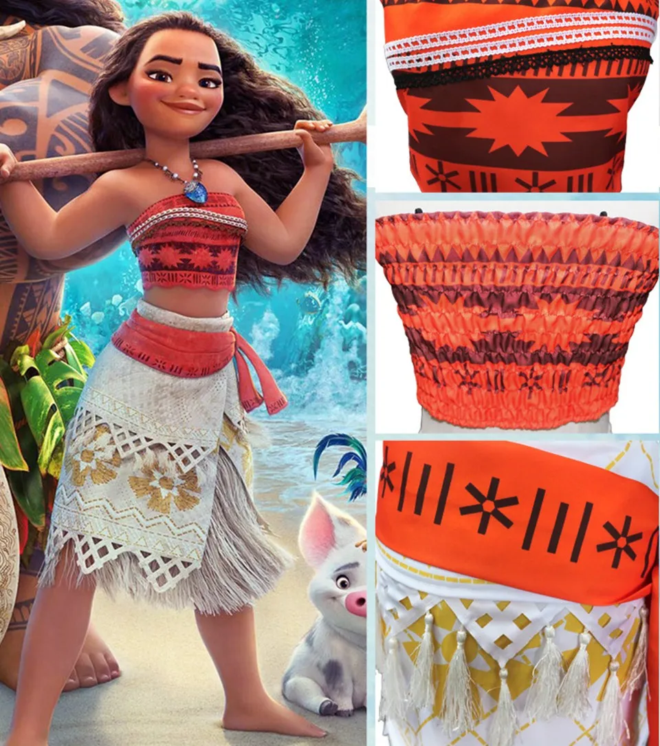 Moana/соблазнительный костюм для косплея; короткие юбки для девочек и взрослых с necklace ем