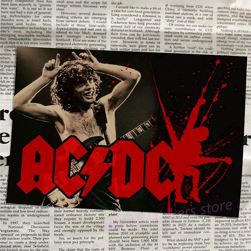 Плакат acdc. Австралийская/рок-группа ACDC/Malcolm/Angus. Крафт-бумага ВИНТАЖНЫЙ ПЛАКАТ винтажная Наклейка на стену/6001 - Цвет: 28