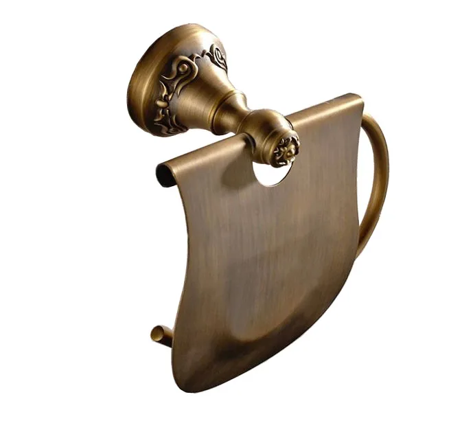 Винтажный Ретро античный латунный резной настенный держатель рулона туалетной