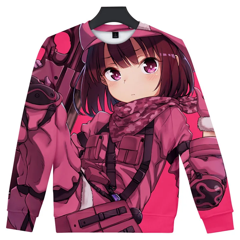 LUCKYFRIDAYF 3D принт Меч Art Online кавайное аниме без капюшона хлопковые Толстовки