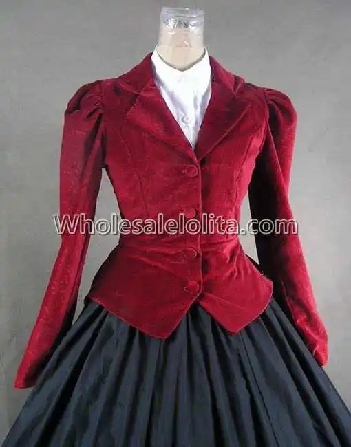 Бархатное платье премиум-класса в викторианском стиле эдвардянь аббатском