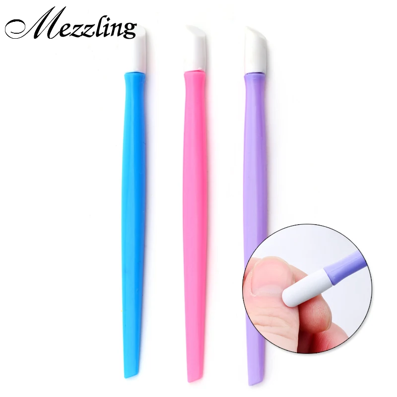 

Hot High Quality 10pcs Plastic Nail Cuticle Pusher for Nail Sticker Pusher Manicure Tools