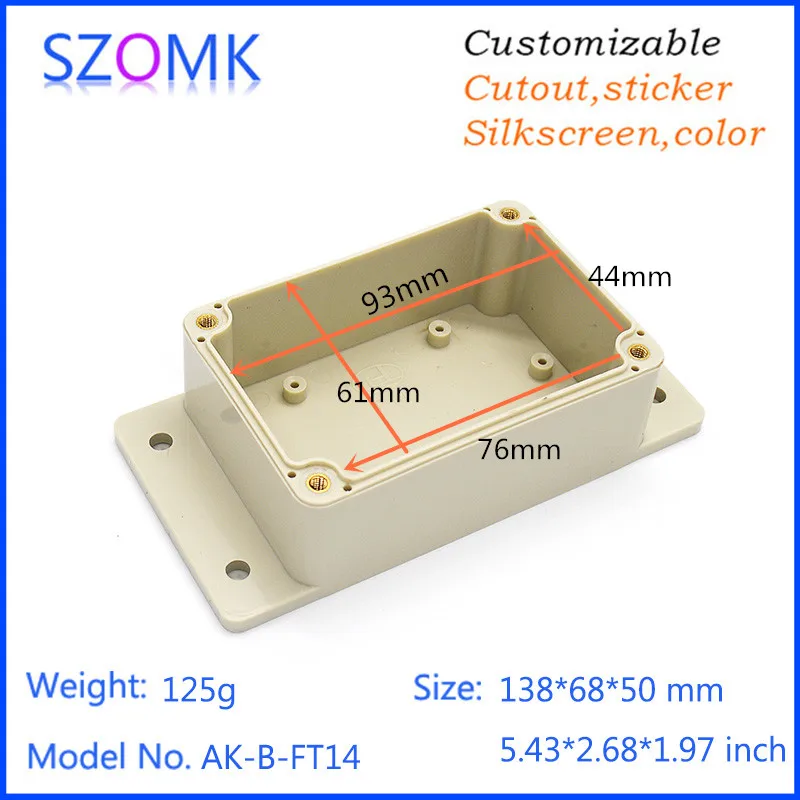 1 шт. водонепроницаемый пластиковый электробокс 138*68*50 мм IP65 |