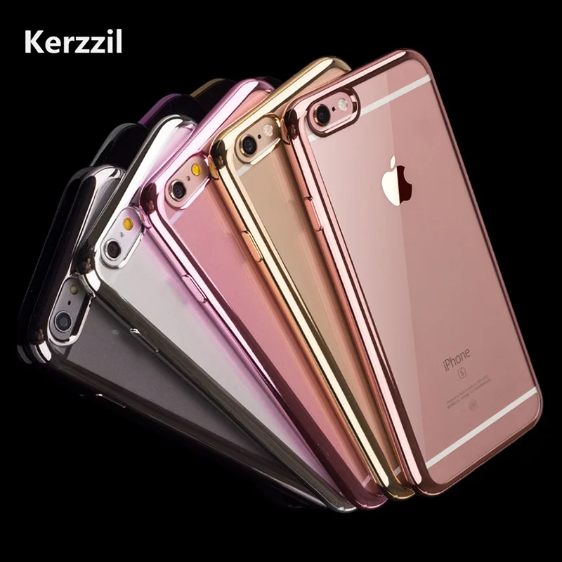 Роскошный чехол из ТПУ для iPhone 7 Plus ультратонкий прозрачный мягкий с покрытием по