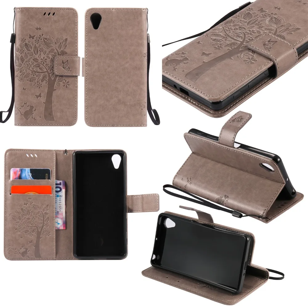 Кожаный чехол-бумажник для телефона Sony X Performance рельефный флип-чехол Xperia с