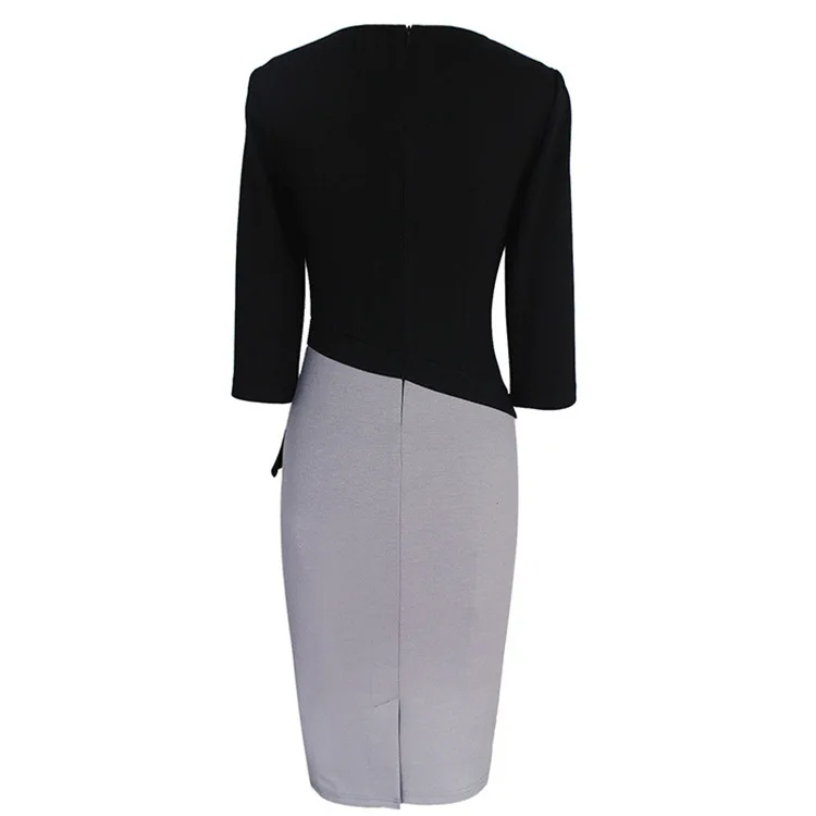 2017 Зимние Платья Элегантные Старинные Три Четверти Твердые Повседневная Партии