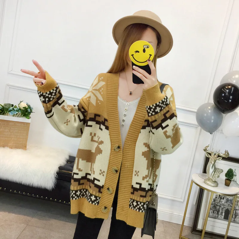 2019 Spring New Cardigan Women's Large Size Loose Medium Long Sweater Coat Autumn Winter Oversized Fashion Ladies Knitwear Vs461 |