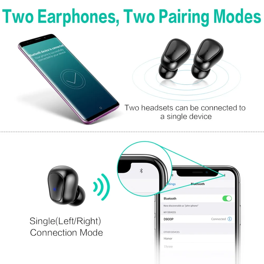 Слог D900P TWS Bluetooth V5.0 наушники для телефона HD связь портативный истинный