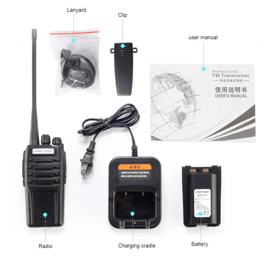 (2pcs) Zastone A9 10W Walkie Talkie 3-5km UHF/VHF Radio Handheld Police Equipment Two Way CB comunicador telsiz | Мобильные телефоны