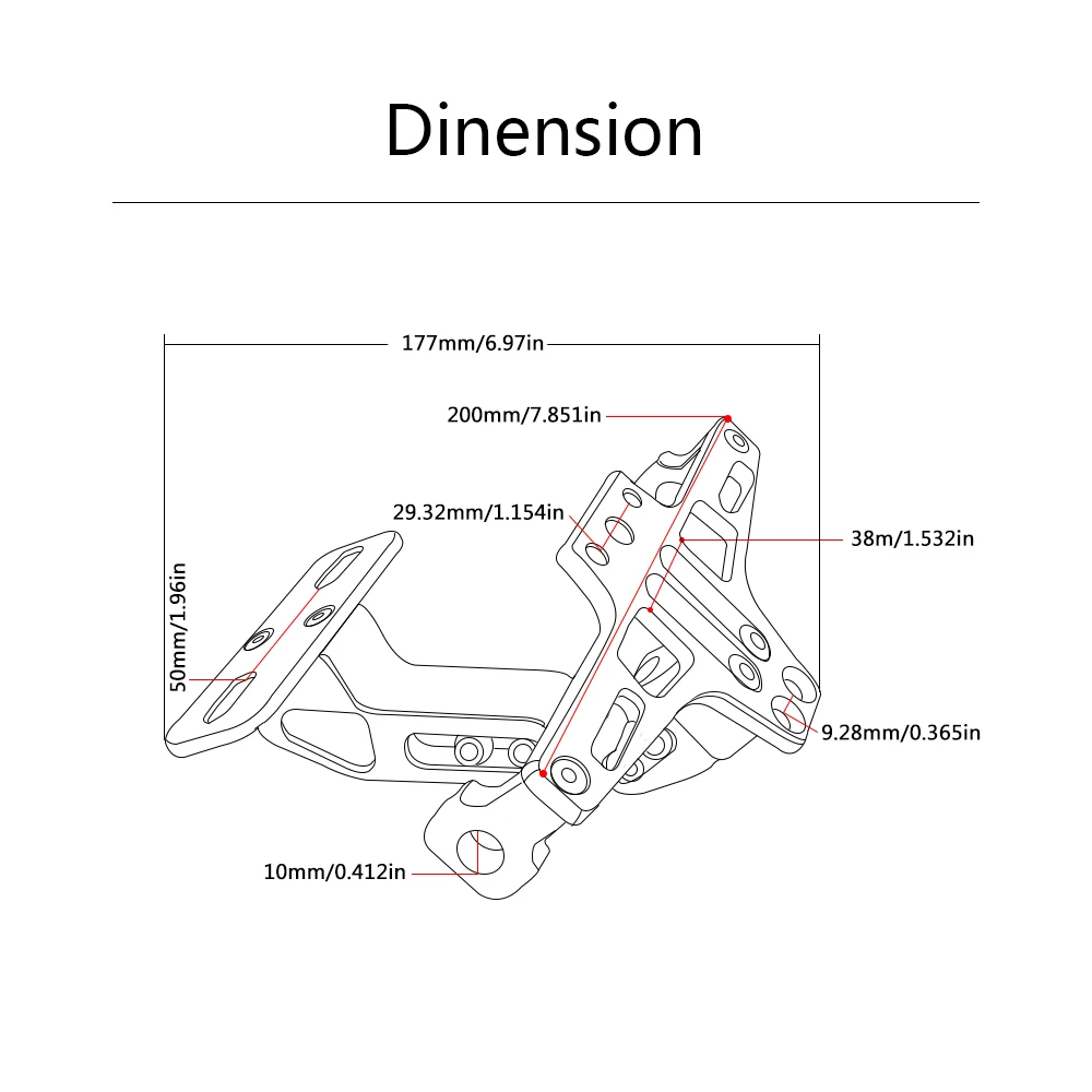 

CNC Motorcycle Adjustable Angle License Number Plate Frame Holder Bracket For Kawasaki z250 z300 versys x 300 zx636r zx6rr