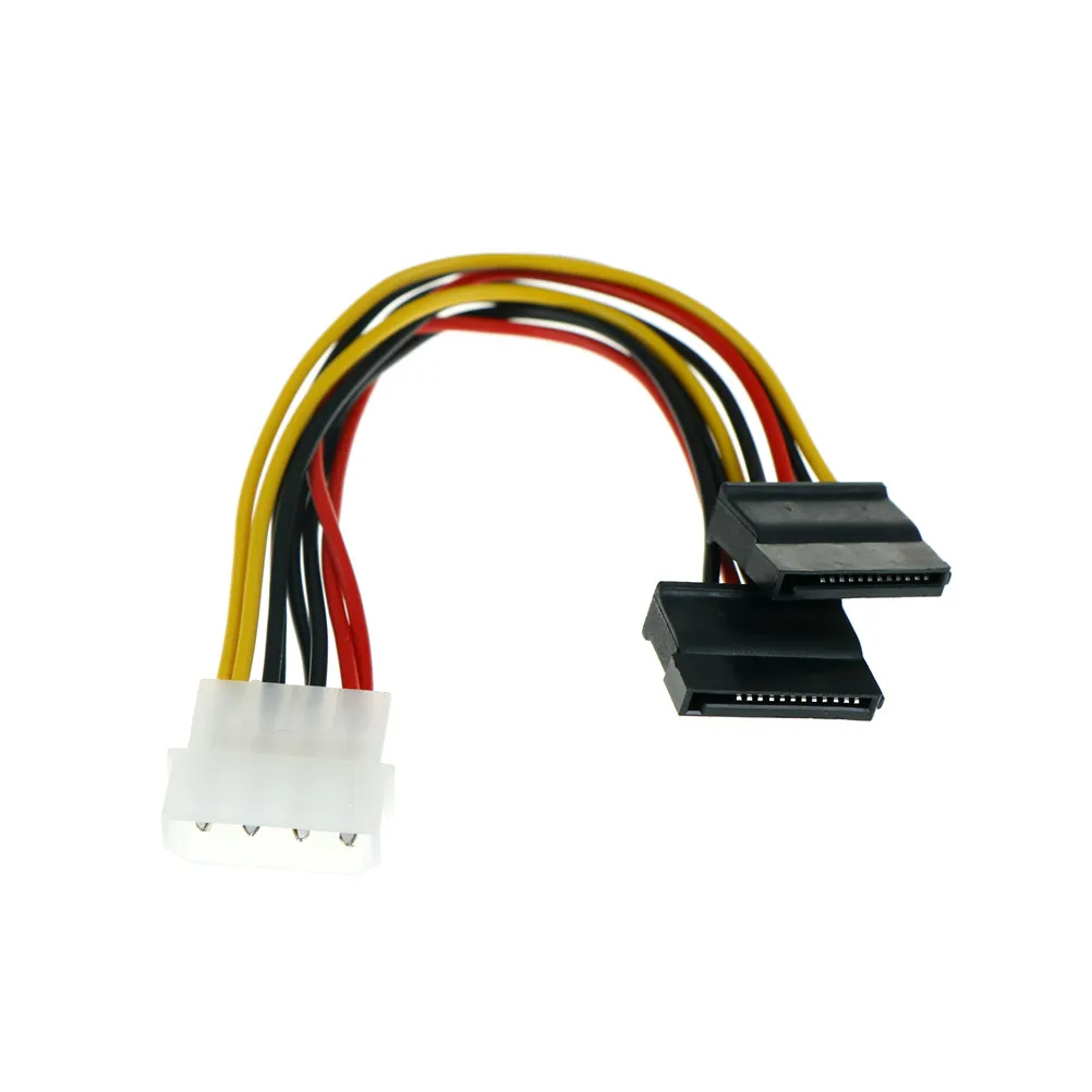 2 шт. лидер продаж 4 контактный разъем IDE Male Molex к портам 15 SATA Female двойной сплиттер Y