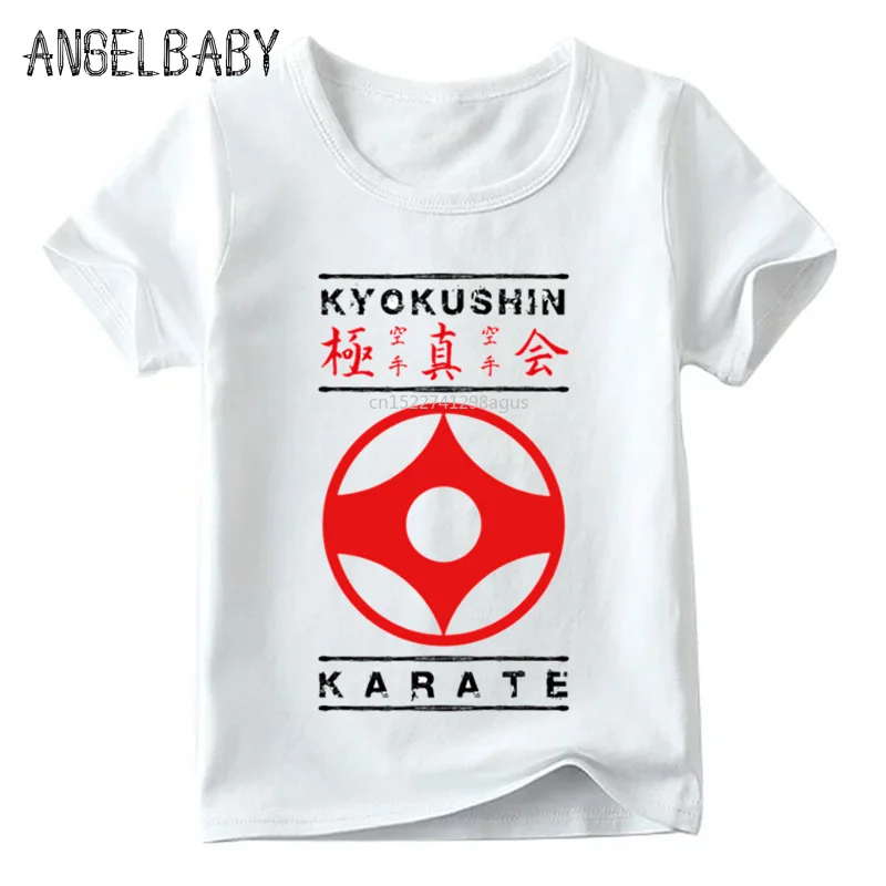 Children Kyokushin Karate Kanji and Symbol T shirt Baby Boys/Girls Summer Top Short Sleeve shirts Kids Casual Clothes HKP699 |