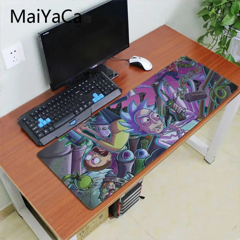 Lock Edge 30x80cm Maiyaca Забавный коврик для мыши Рик и Морти в стиле Фэнтези, коврик для мыши резиновый, большого размера, компьютерный игровой коврик для мыши геймера, Настольный коврик - Цвет: Lock Edge 30x80cm