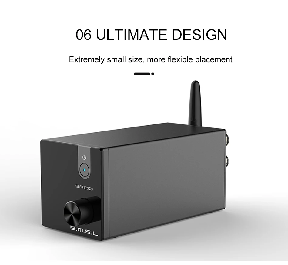 SMSL SA100 Настольный Bluetooth усилитель Hifi TPA3116 усилитель мощности аудио 50 Вт+ 50 Вт усилитель