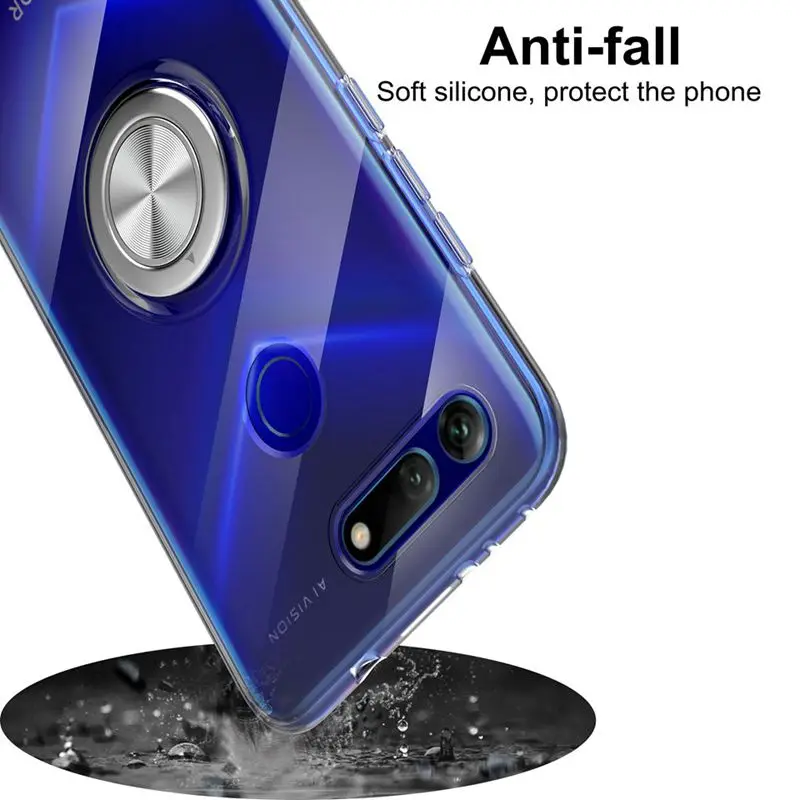 Роскошные автомобильные чехлы с кольцом держателем для Huawei Honor V20 Мягкий
