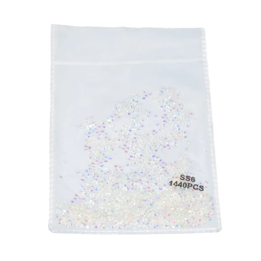 SS6 colorful 1440pcs 1600 шт, Стразы для ногтей, белые, разноцветные, основа, стекло, плоская задняя сторона, 3D, очаровательный бриллиант, камень, блестящие бусины, украшение для ногтей - Цвет: SS6 colorful 1440pcs