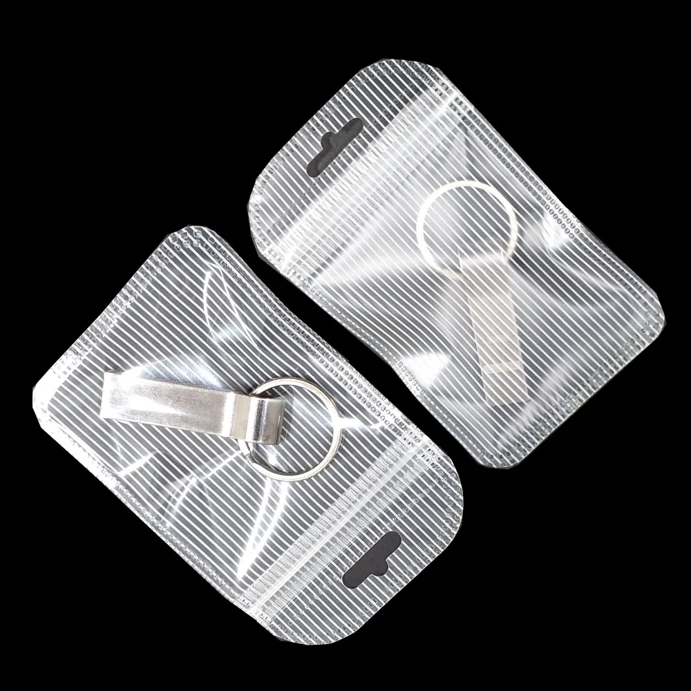 100 шт./лот прозрачный пакет в белую полоску самоблокирующиеся сумки с замком