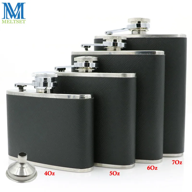 Фляжка с воронкой из нержавеющей стали карманная фляжка 4 унций/5 унций/6 унций/7