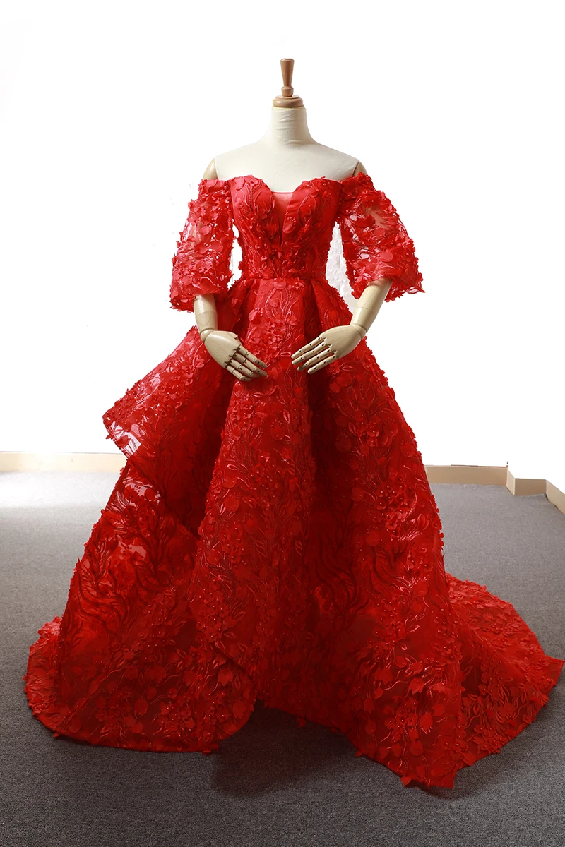 

2018 Gorgeous Design Vestidos De Festa Vestido Tulle Vestidos Longo Long Formal Gowns Sweetheart Lace Red Prom Dresses