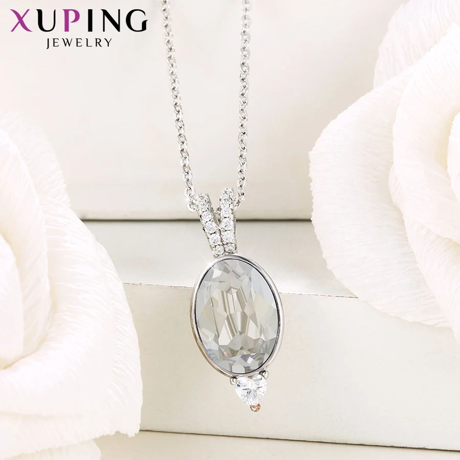 Xuping модные ювелирные изделия Romatic женские кристаллы подвеска ожерелье с родиевым