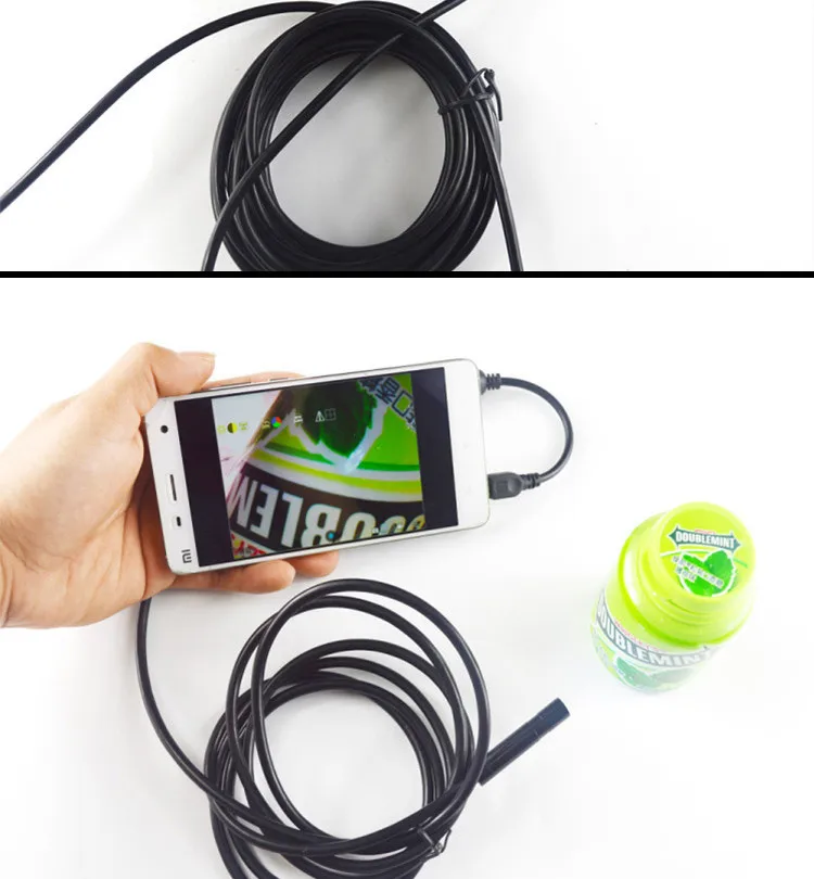 Micro USB Android телефон Бороскоп, эндоскоп, камера 8 мм диаметр 1/1. 5/2/3,5/5 м IP67 водонепроницаемая Мини камера 6 светодиодный USB эндоскоп