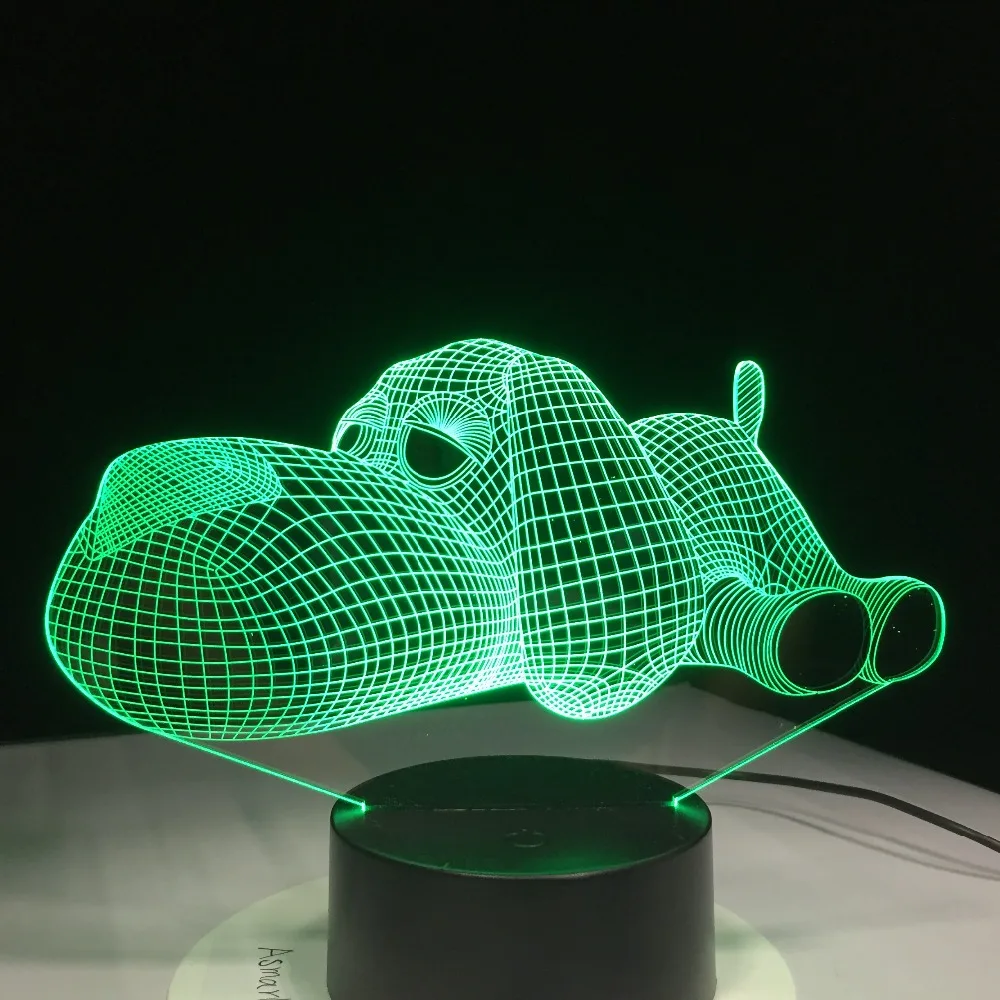 

2018 Dog Lamp 3D Night Light Kids Toy LED 3D Touch Table Lamp 7 Colors Flashing LED Light New YearDecorations for Home Drop Ship