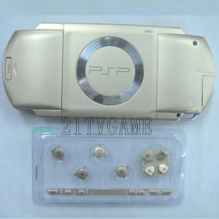 Серебряный цвет полный части корпус на замену чехол для psp 1000 Белый Черный