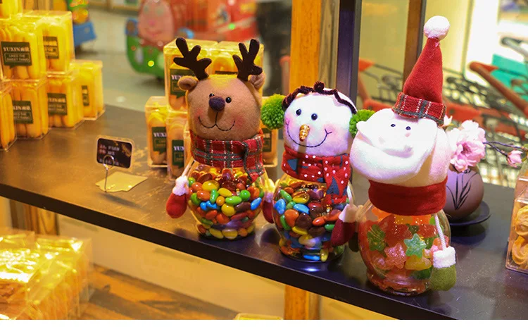 Плюшевая коробка для подарков в виде Санта-Клауса снежного человека/оленя