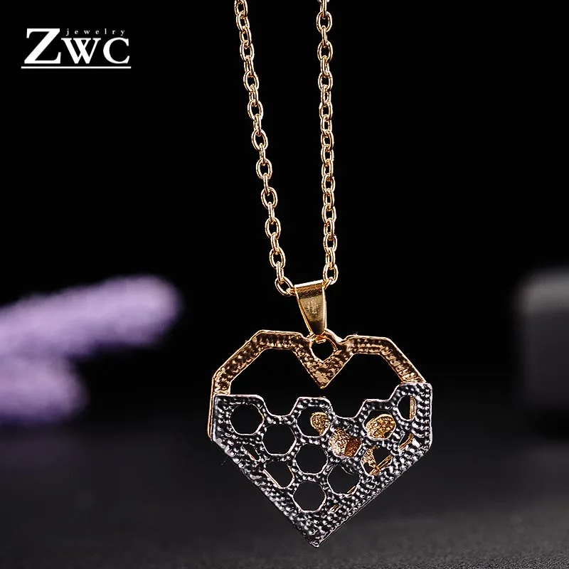 Женское ожерелье с подвеской ZWC модное в виде сот для вечеринки|Ожерелья