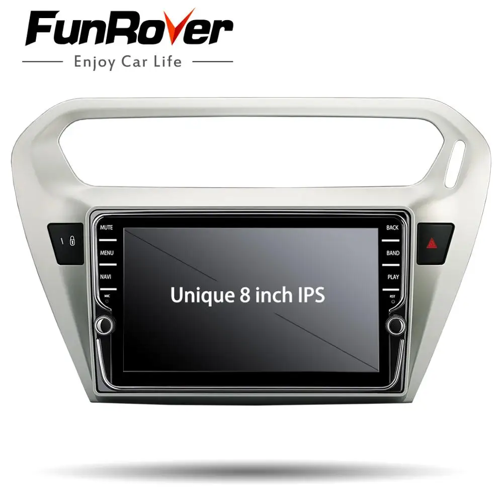 Funrover " ips Android 8,0 2 din Автомобильный Радио DVD мультимедийный плеер для Citroen Elysee/peugeot 301- gps navi Стерео wifi