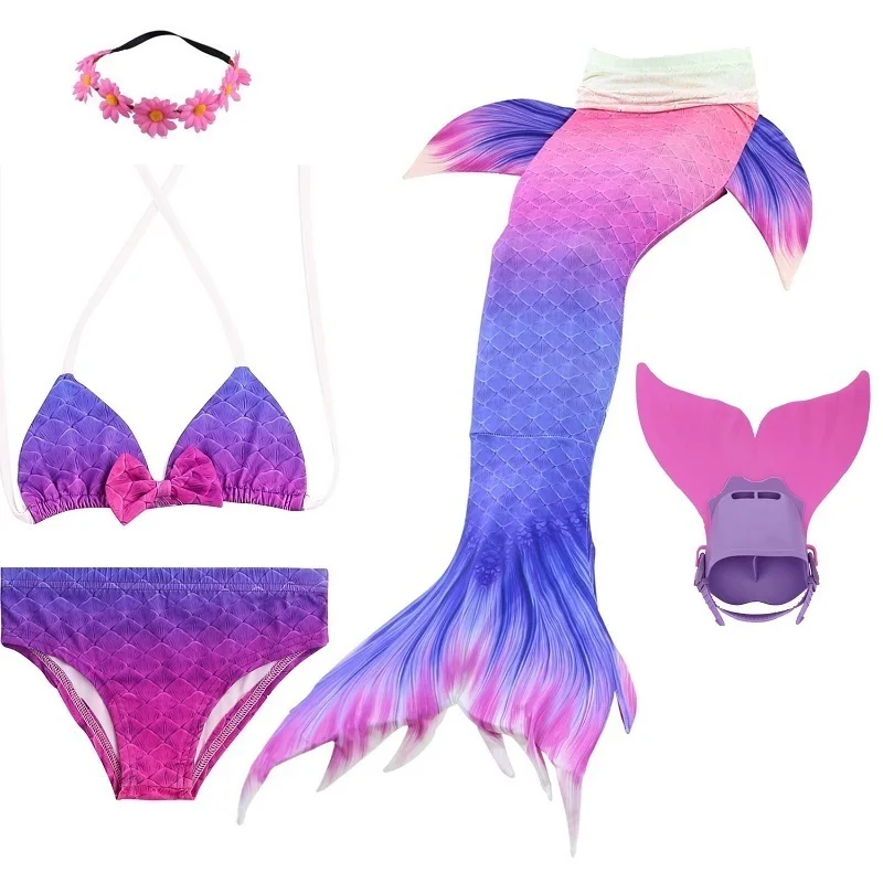 Купальный костюм для девочек 4 шт./компл. хвост русалки с моноластами детский