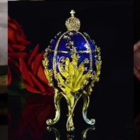 Qifu домашний модный металлический религиозный талисман Коллекция декора qifu Faberge яйцо домашний декор - Цвет: Navy Blue