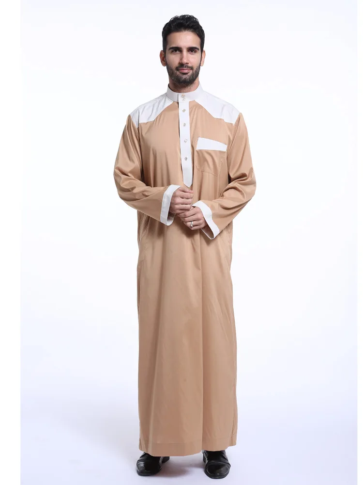 

Islamic New New Arrival Mens Abaya Sale Men Muslim 2019 Color Matching Clothes Run The Arab Middle East Chinese Tunic Suit