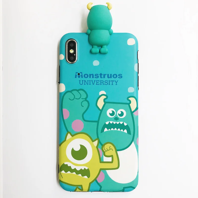 For iphone XR 3D Monsters Soft Case Cute Sullivan Mr Q matte skin back cover XS max X 7 7P 6 6sp 8 8plus |