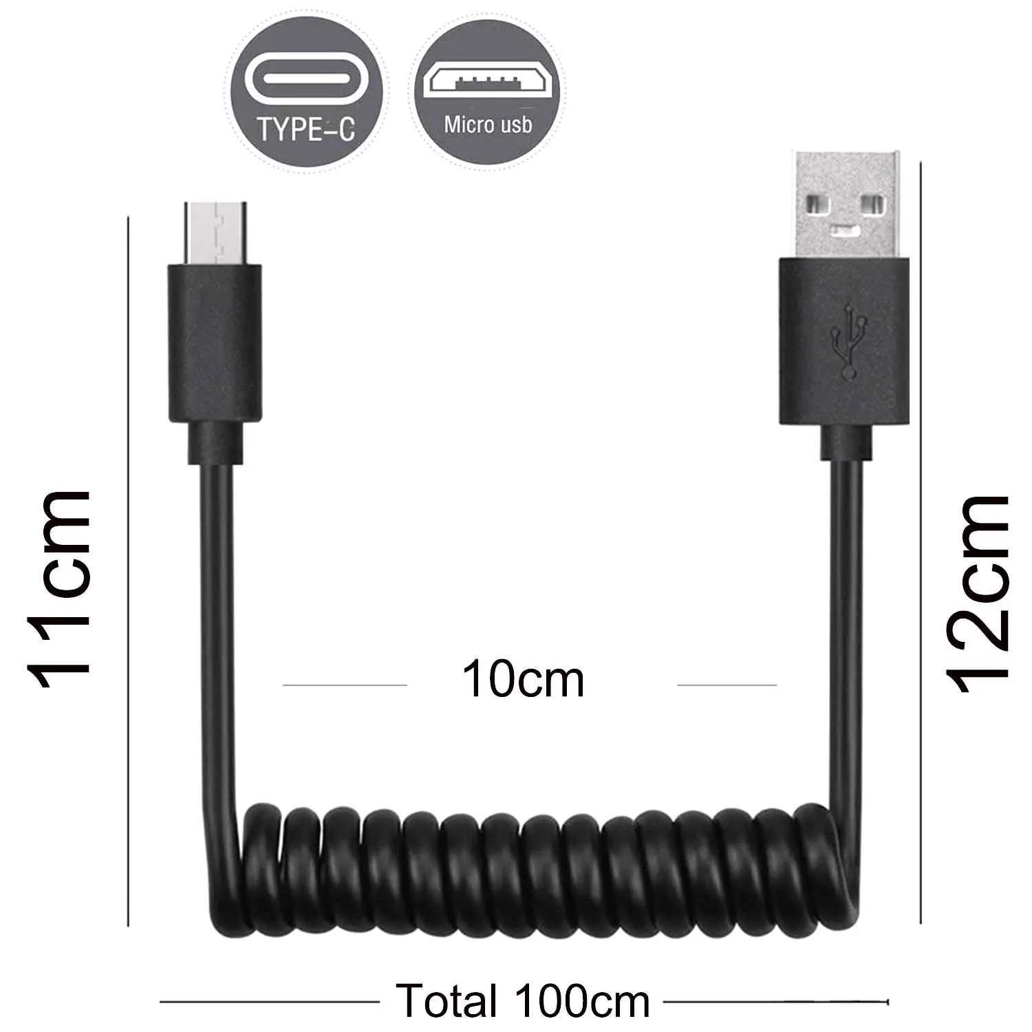 Витой пружинный USB-кабель для передачи данных и зарядки | Электроника